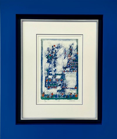 Serigrafia sobre papel 91/135 "Quinta da Silveira", mancha 39x24 cm, Dimensão com moldura 91x76 cm